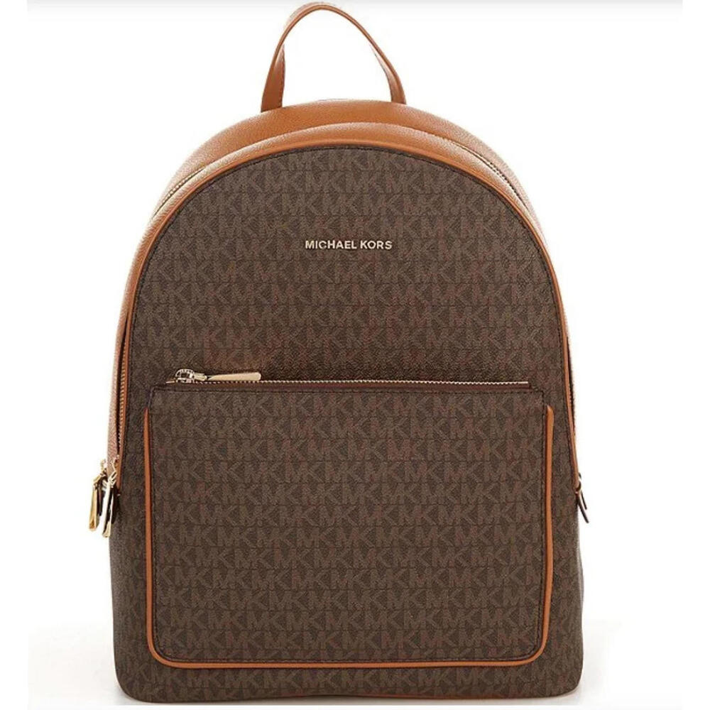 Michael Kors Adina Medium PVC Leather Backpack Bookbag Handbag, Brown NWT